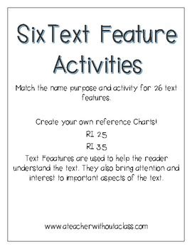 Image result for Text Feature Sort Elementary Activity
