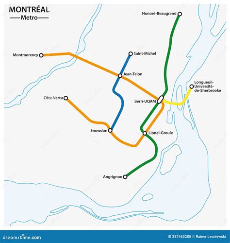 Abstract Metro Map of the Canadian City of Montreal Stock Vector ...