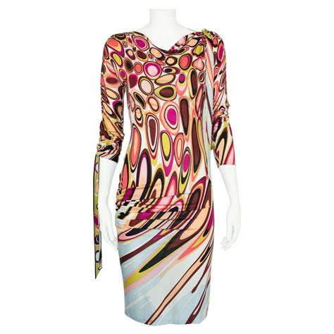 Sexy 1990s Vintage Emilio Pucci Bright Orange Silk Jersey Side Print ...