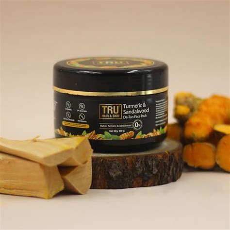 TRU HAIR & SKIN Turmeric & Sandalwood Detan Face Pack- 95gms | Fights ...