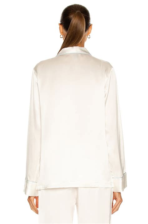 Kiki de Montparnasse Silk PJ Top in Ivory | FWRD
