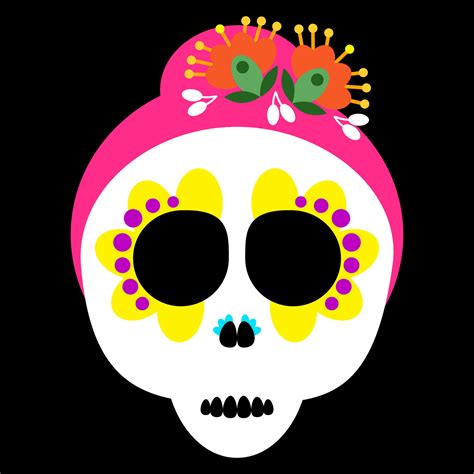 Mexican ethnic sugar skull with flowers 28537563 Vector Art at Vecteezy