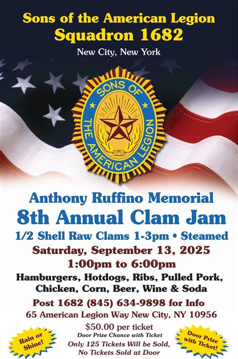 8th Annual Anthony Ruffino Memorial Clam Jam, 65 American Legion Way ...