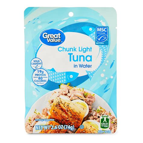 Great Value Chunk Light Tuna in Water, 2.6 oz Pouch - itFRESH