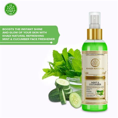 Buy Khadi Natural Mint and Cucumber Herbal Face Freshner Spray Instant ...
