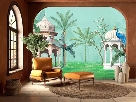 Premium Mughal Theme Indian Art Wallpaper – Myindianthings