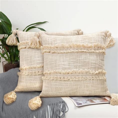 Buy Modern Homes Boho Tufted Decorative Throw Pillow Covers for Couch ...