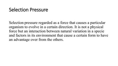 Selection pressure and its types.pptx PBG | PPTX
