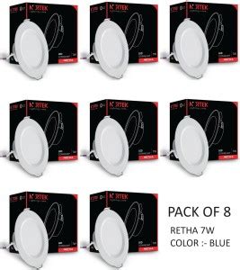 Nortek Retha 7W Downlights for Ceiling and Junction Box, IP20 Blue Pack ...