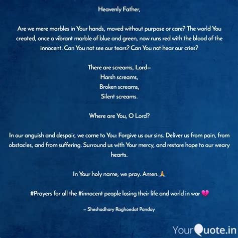Heavenly Father, Are we ... | Quotes & Writings by Sheshadhary ...