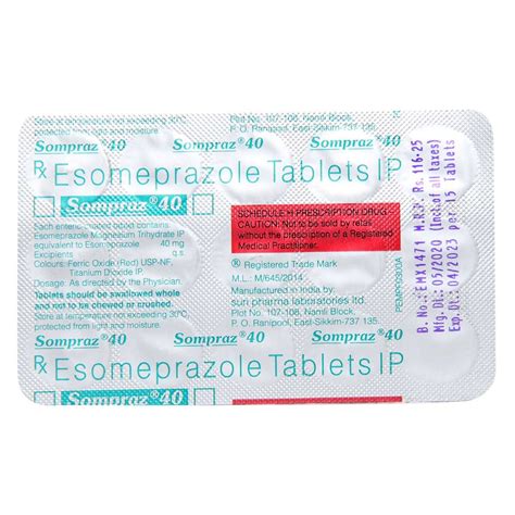 Sompraz 40 Tablet | Uses, Side Effects, Price | Apollo Pharmacy