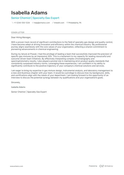 5 Professional Chemist Cover Letter Examples and Template for 2024 ...