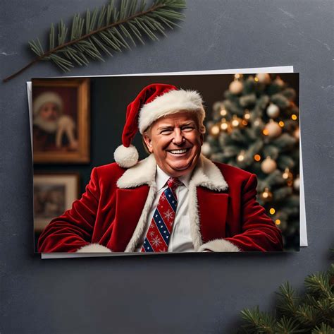 Trump Christmas Card - Santa Suit #1, Holiday Card, Greeting Card, Xmas ...