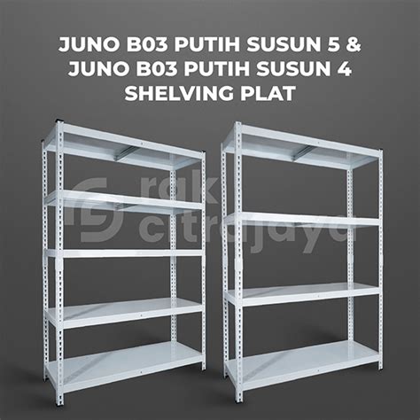 RAK GUDANG BESI SIKU SUSUN SERBAGUNA TIPE JUNO B03 PUTIH – PLAT SHELVING