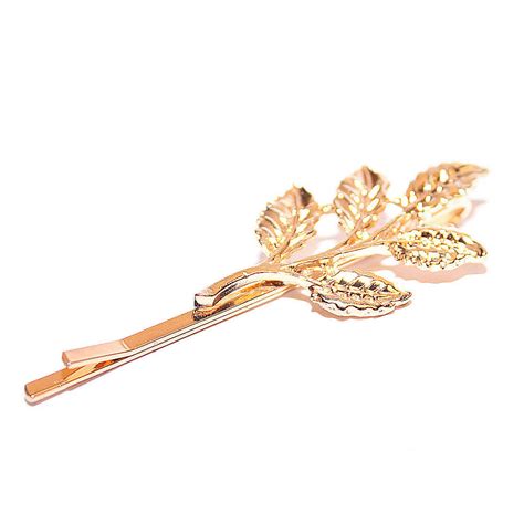 Buy Joker & Witch Gold plated metal leaves hair clip Online