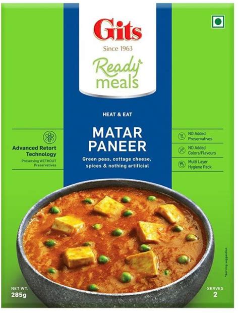 Gits Matar Paneer Ready to Eat 285 g Price in India - Buy Gits Matar ...