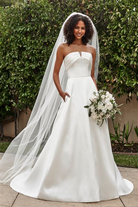 Straight Strapless Wedding Dress