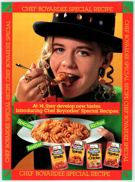 1992 NEW WAVE GIRL CHEF BOYARDEES Vintage 7.75"X10.5" Magazine Ad 1990's M582 | eBay