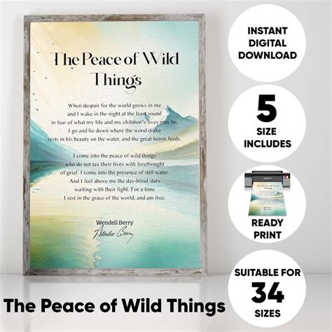 The Peace of Wild Things Poem Wall Art | Wendell Berry Inspirational ...