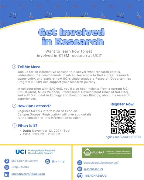 SACNAS at UCI Chapter | Join us at our weekly meeting and hear from ...
