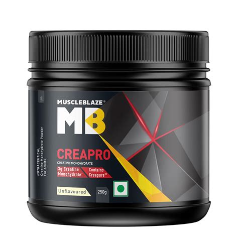 MuscleBlaze Creapro Creatine Monohydrate Powder 250 Gram (Unflavoured ...