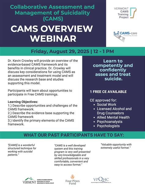Collaborative Assessment and Management of Suicidality (CAMS) Overview ...