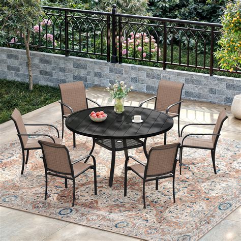 Lark Manor™ 6-Person Outdoor Patio Dining Set With Stackable Chairs ...