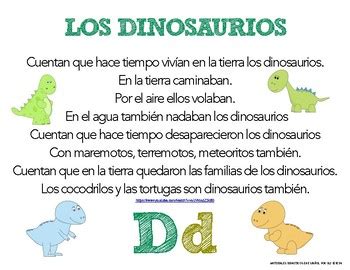 D de Dinosaurio Letter D in Spanish Letra D En Español | TPT