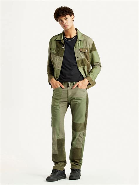 Men's 505 Green Patchwork Straight Fit Chinos – Levis India Store