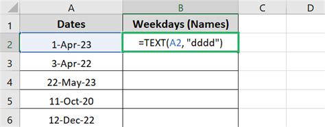 Image result for Weekday Excel-Formula Text