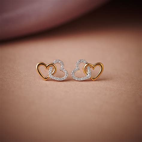 Adorable Hearts Diamond Stud Earrings