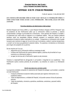 Completable En línea HIPAA Notice of Privay Practices - Spanish Form ...
