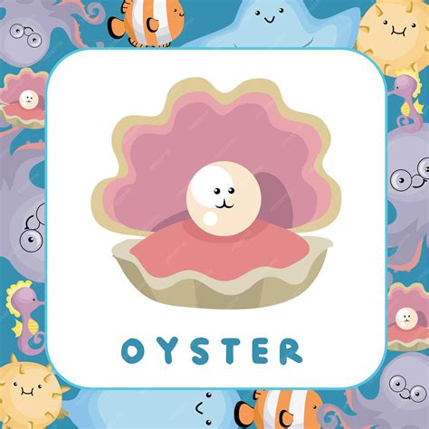 Cute Sea Animal Flashcard dla dzieci. Gotowy do drukowania. Karta do ...