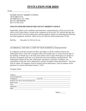 Fillable Online Bid Form - Sevier County Fax Email Print - pdfFiller