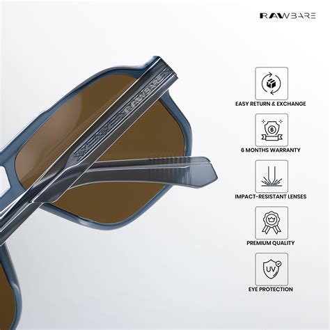 Glare Denim Walnut Rectangle Sunglasses | UV400 | Rawbare