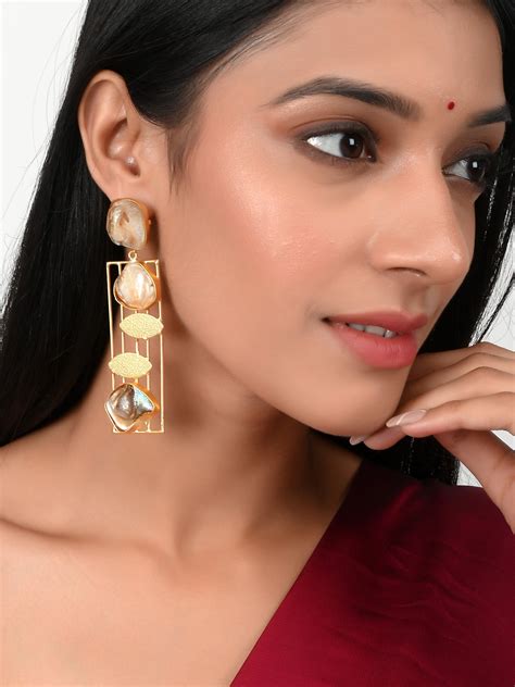 Gold Plated Handcrafted Dangle Designer Earrings for Women Online at ...
