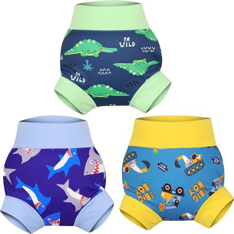 Amazon.com: MOEMOE Baby Reusable Swim Diapers 3Pcs Comfortable ...