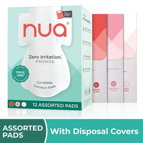 Buy Nua Complete Comfort Assorted Pads with Disposal Covers 12 Assorted ...