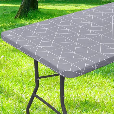 Amazon.com: misaya Rectangle Fitted Plastic Table Cloth, Elastic Vinyl ...
