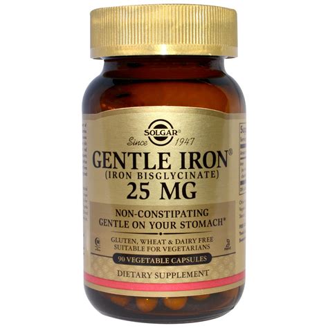 Solgar, Gentle Iron, 25 mg , 90 Vegetable Capsules - iHerb.com