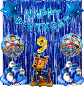 ZAMBOOREE Chase PAW Patrol 9th Birthday Combo Kit - Balloons & Themed ...