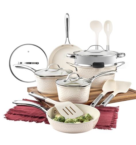 Gotham Steel Hammered 15 Piece Pots and Pans Set Non Stick Cookware Set ...