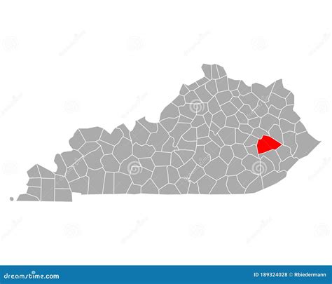 Map of Breathitt in Kentucky Stock Vector - Illustration of breathitt, region: 189324028