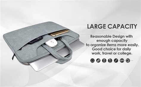 Probus PU leather Laptop Sleeve Case Messenger Organizer Bag - Dark ...