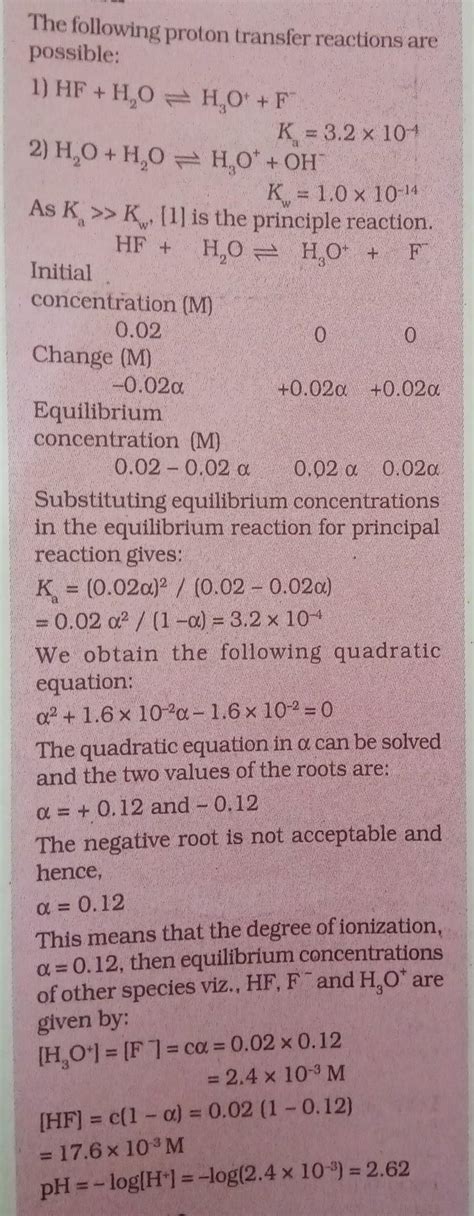 The ionization constant of HF is 3.2 X 10—4. Calculate the degree of ...
