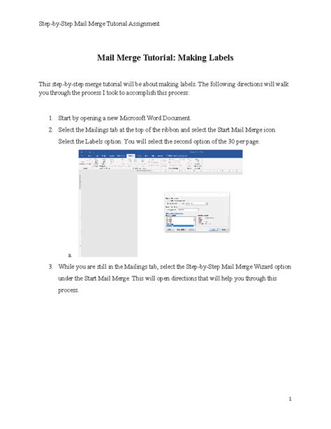 Mail Merge Document 的图像结果
