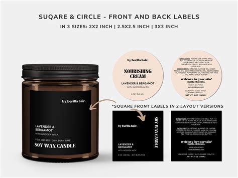 Editable Product Labels Template CANVA, Modern Cosmetic Label, Clean ...