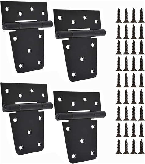 Amazon.com: 4 Pack 3.5 Inch Shed Door Hinges Gate Strap Hinges Black Iron Wrought Hardware for ...