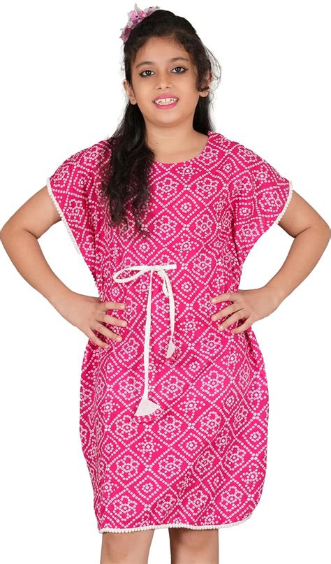 Buy Yash Gallery Kids Rayon Bandhej Printed Short Sleeve Kaftan Diwali ...