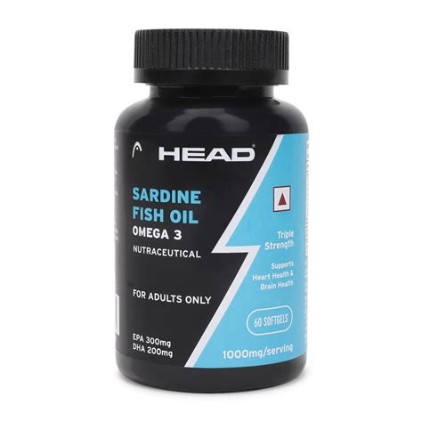 Head Omega-3 Fish Oil Capsules for Men & Women - (1000Mg Omega 3, 300 ...